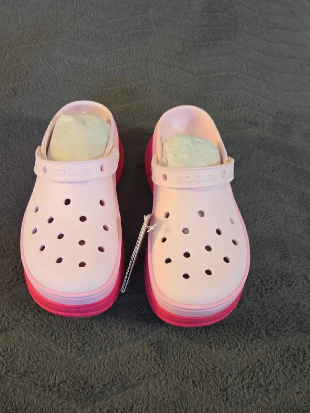 CROCS Light Pink Unisex Crocs with Pink Trim